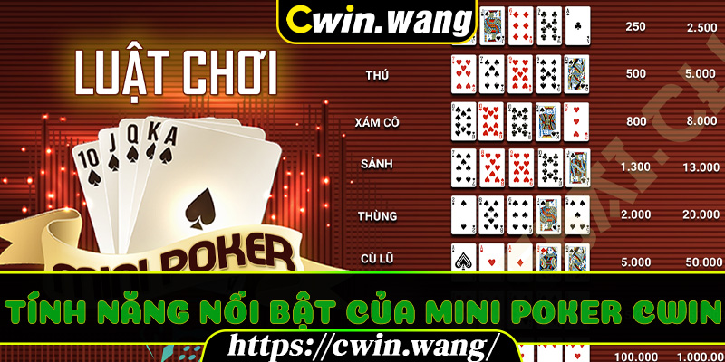 Tính năng nổi bật của Mini Poker Cwin